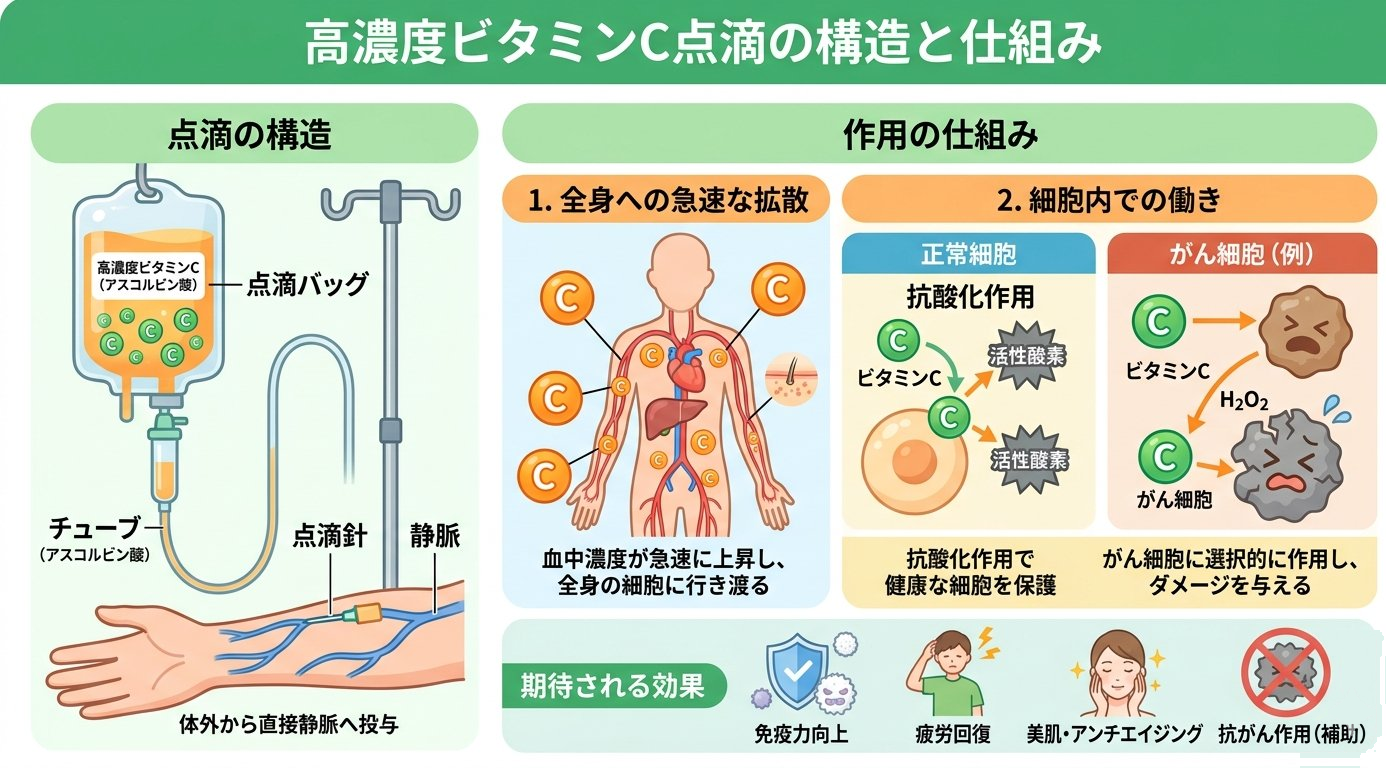 高濃度ビタミンC点滴の構造と仕組み ― 美容皮膚科ティファクリニック 横浜院