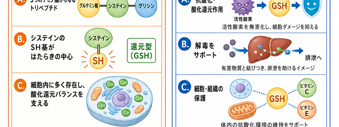 グルタチオン錠の仕組みと構造
