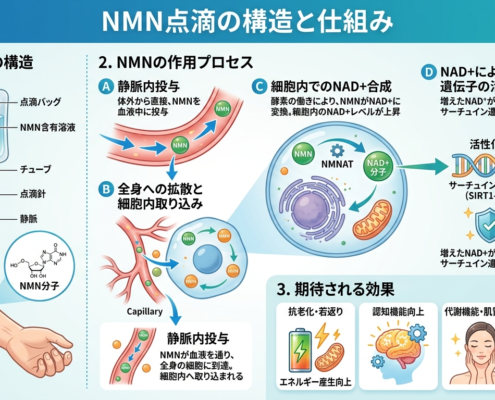 NMNの構造と仕組みのイラスト