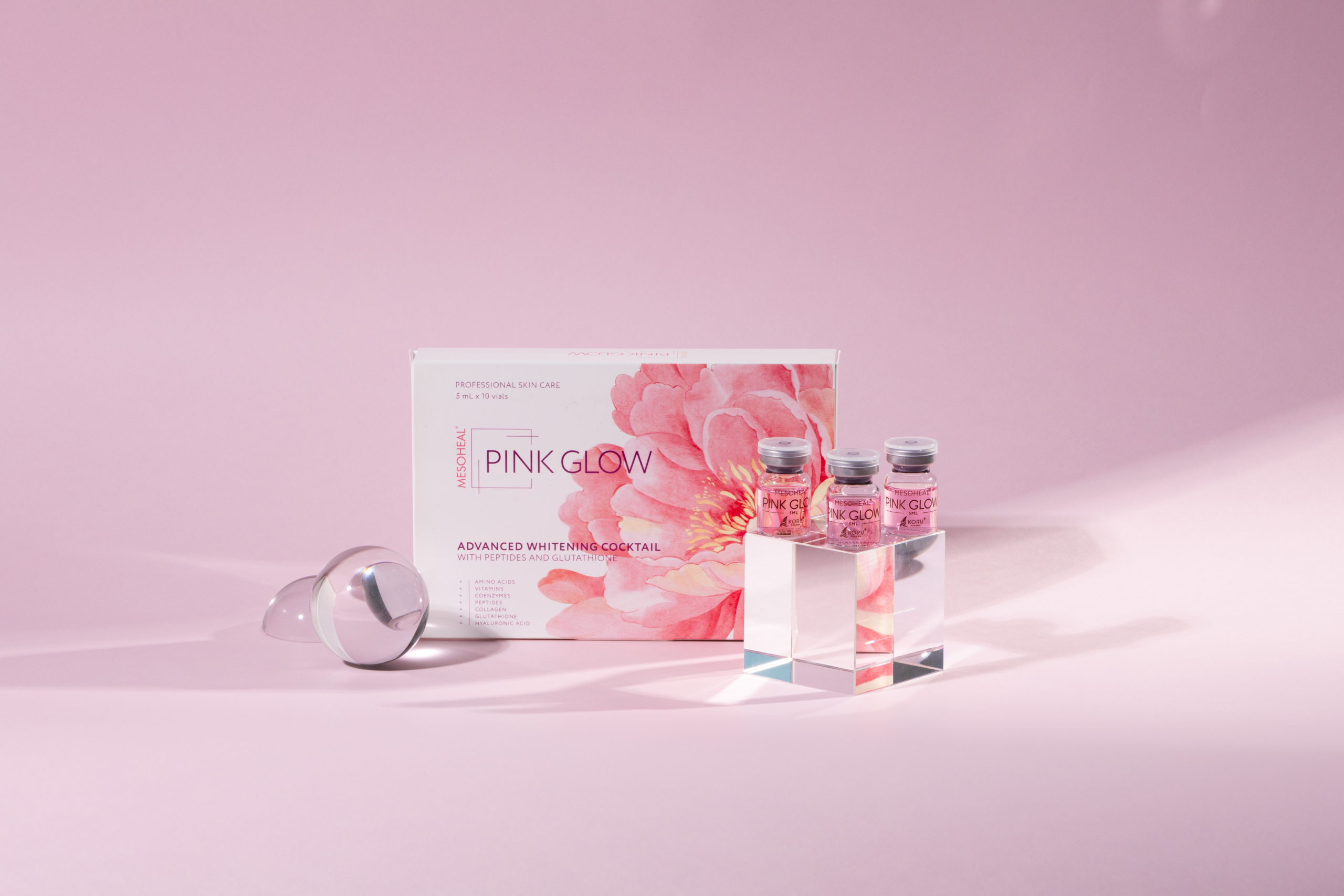 ピンクグロー（MESOHEAL PINK GLOW）パッケージとバイアル ― 美容皮膚科ティファクリニック 横浜院